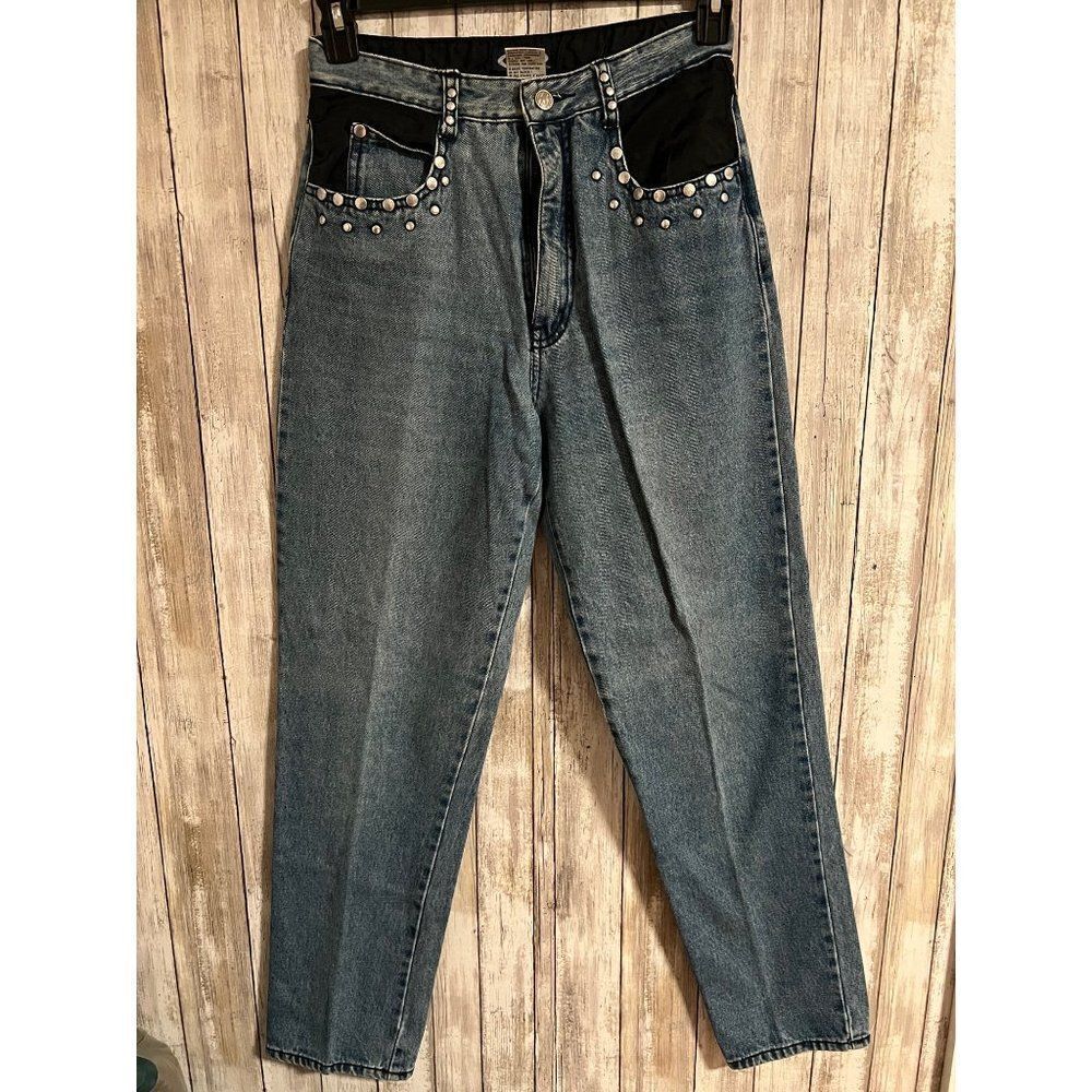 90's High Waisted U.S.E.D Funky Patched and Embellished Jeans sz 30